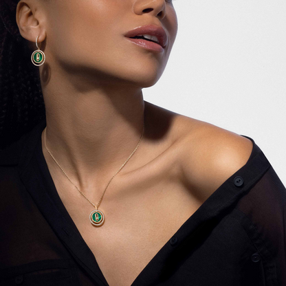[⭐Lioran]Demo MOVE 1 DIAMOND MALACHITE GOLD DIAMOND NECKLACE