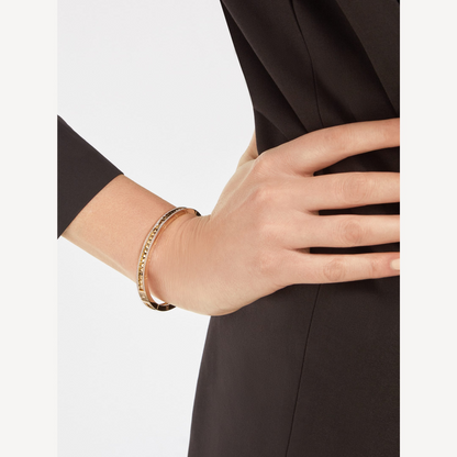[⭐Lioran]ZERO 1 SPIRAL AND PAVED DIAMOND GOLD BRACELET