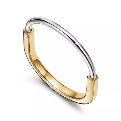 [Lioran]LOCK BRACELET YELLOW AND WHITE GOLD