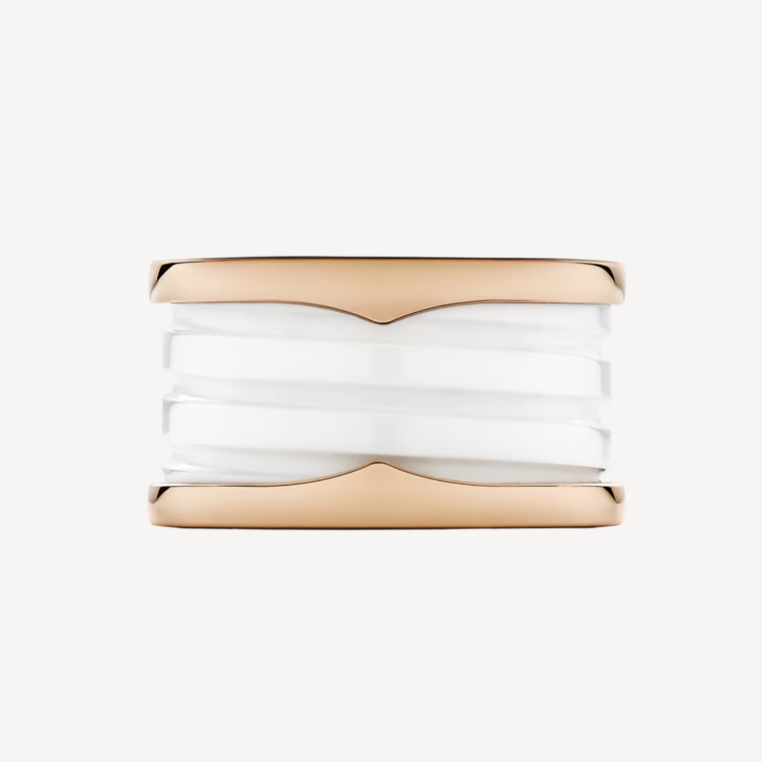 [⭐Lioran]ZERO 1 FOUR-BAND LOOPS AND WHITE CERAMIC SPIRAL PINK GOLD RING