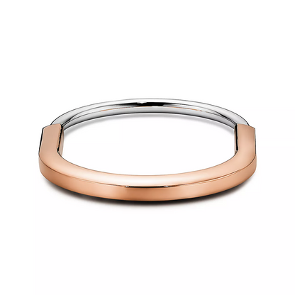 [Lioran]LOCK BRACELET ROSE AND WHITE GOLD