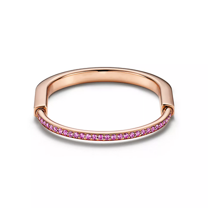 [Lioran]LOCK BRACELET ROSE DIAMOND PINK GOLD