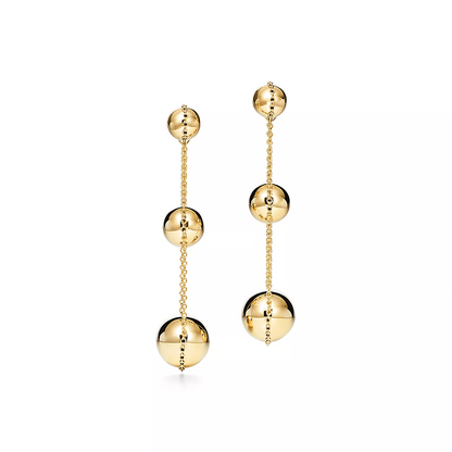 [Lioran]TRIPLE DROP GOLD EARRINGS