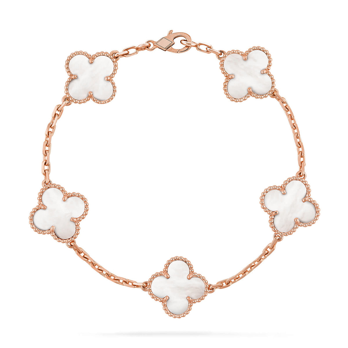 [⭐Lioran]CLOVER WHITE PEARL MOP 5 MOTIF BRACELET COLLECTION