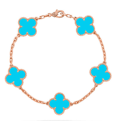 [⭐Lioran] CLOVER 5 MOTIF TURQUOISE BRACELET COLLECTION