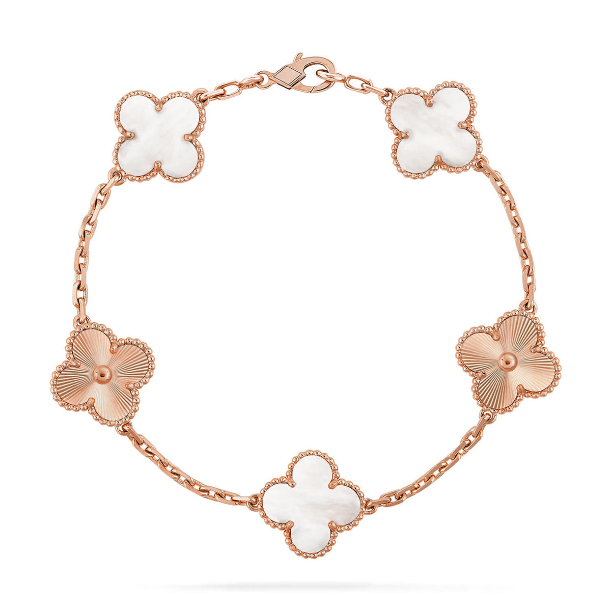 [⭐Lioran]CLOVER WHITE PEARL MOP 5 MOTIF BRACELET COLLECTION