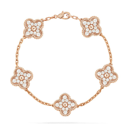 [⭐Lioran] CLOVER 5 MOTIF FULL DIAMOND BRACELET COLLECTION