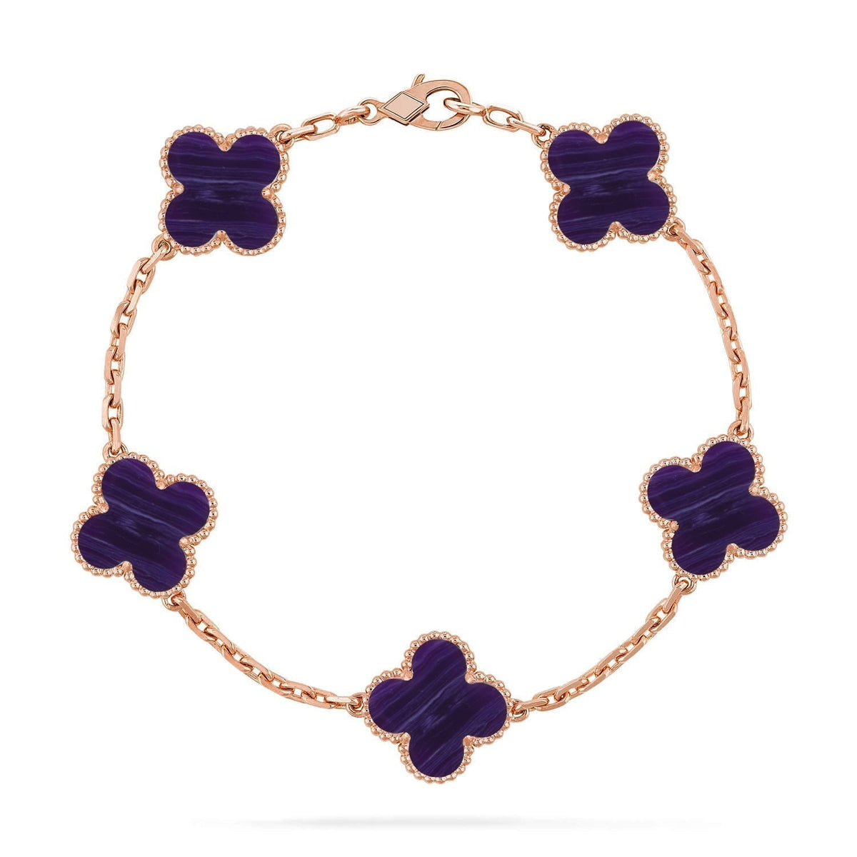 [⭐Lioran]CLOVER 5 MOTIF PURPLE STRIPES BRACELET COLLECTION