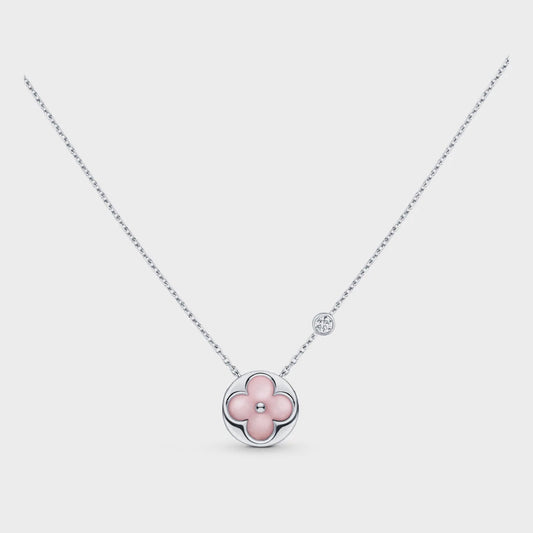[⭐Lioran]SUN MOTIF PINK MOP SILVER BRACELET