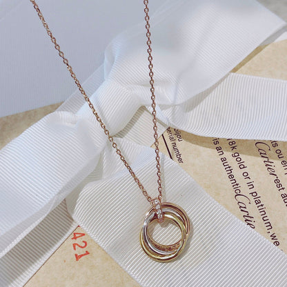 [⭐Lioran]TRINITY NECKLACE GOLD  DIAMONDS