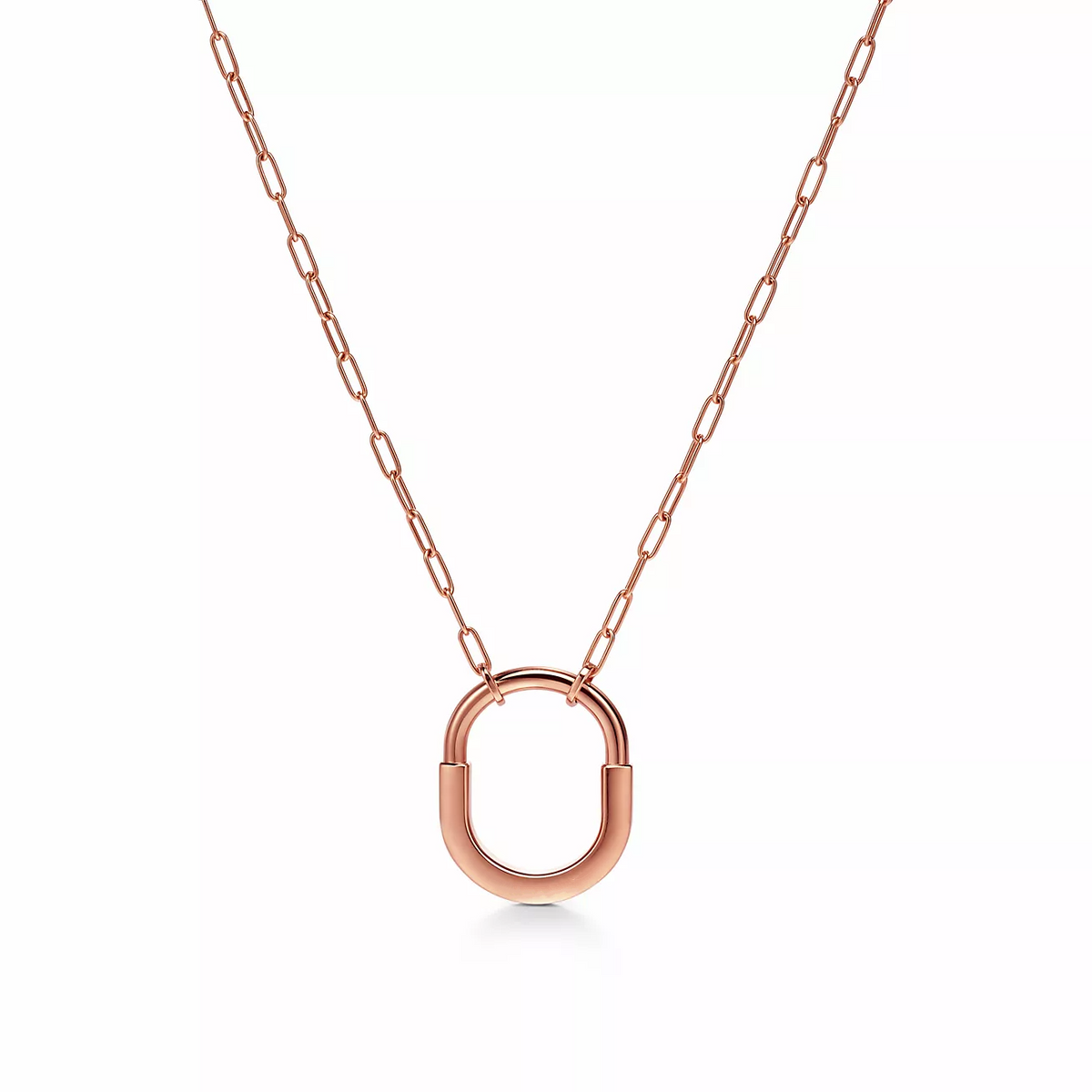 [Lioran]LOCK MEDIUM PENDANT PINK DIAMOND PINK GOLD NECKLACE