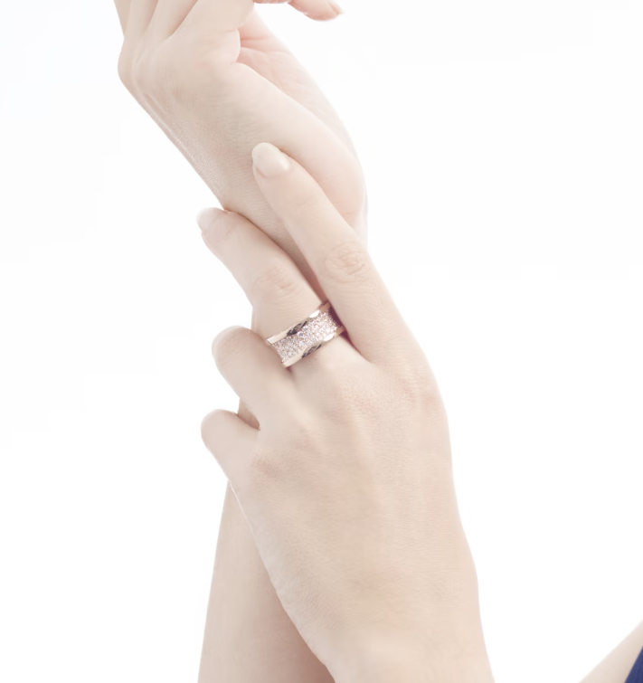 [⭐Lioran]ZERO 1 WITH PAVED DIAMONDS ON THE SPIRAL RING