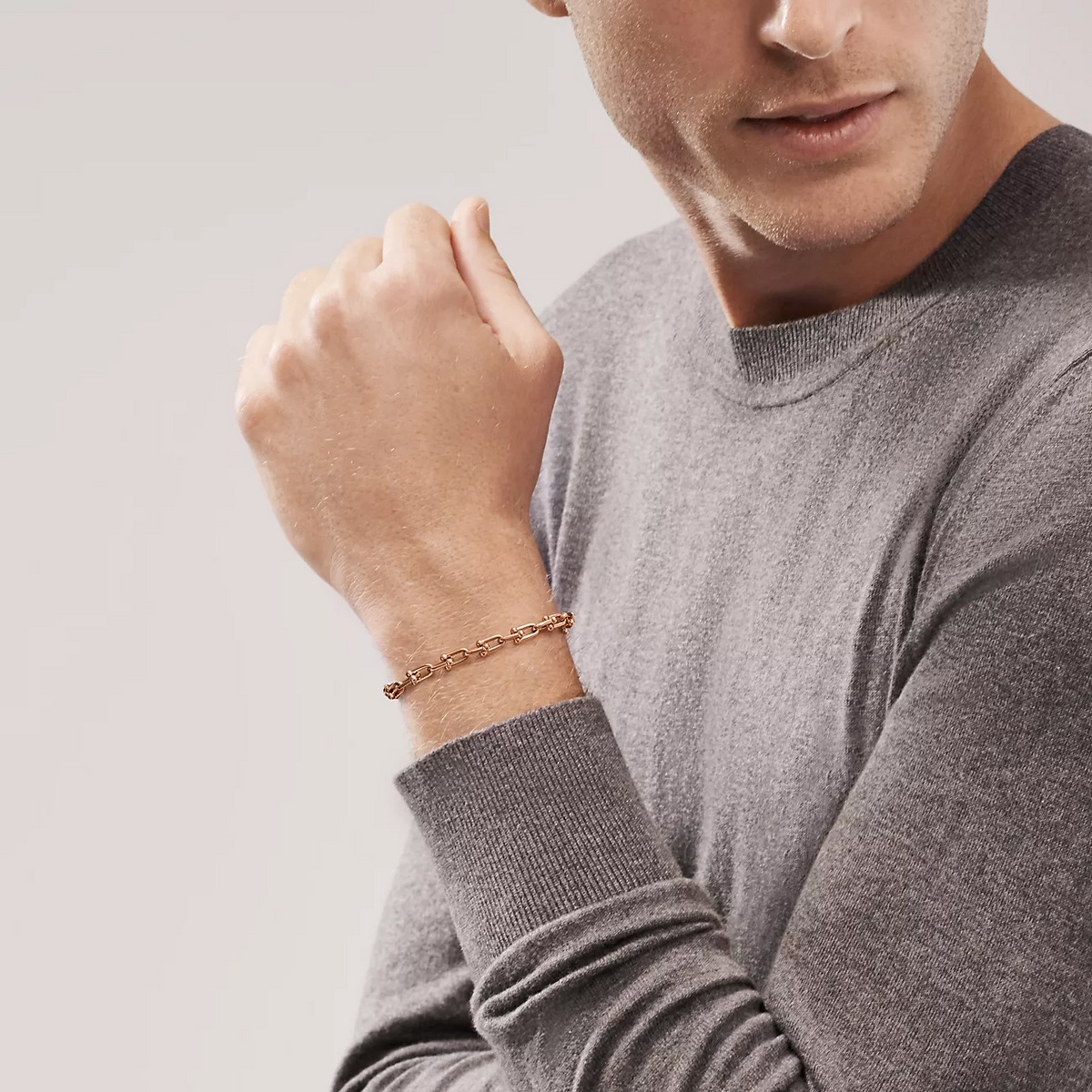 [Lioran]HARDWEAR SMALL LINK 26 MOTIF PINK GOLD BRACELET