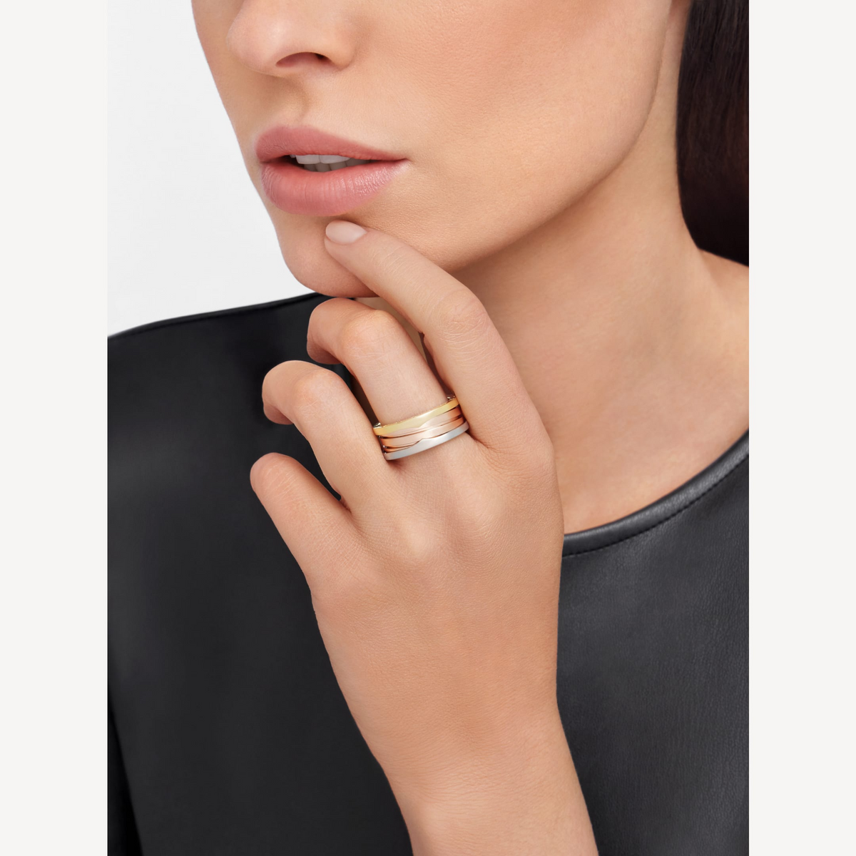 [⭐Lioran]ZERO 1 THREE-BAND ROSE WHITE AND YELLOW RING