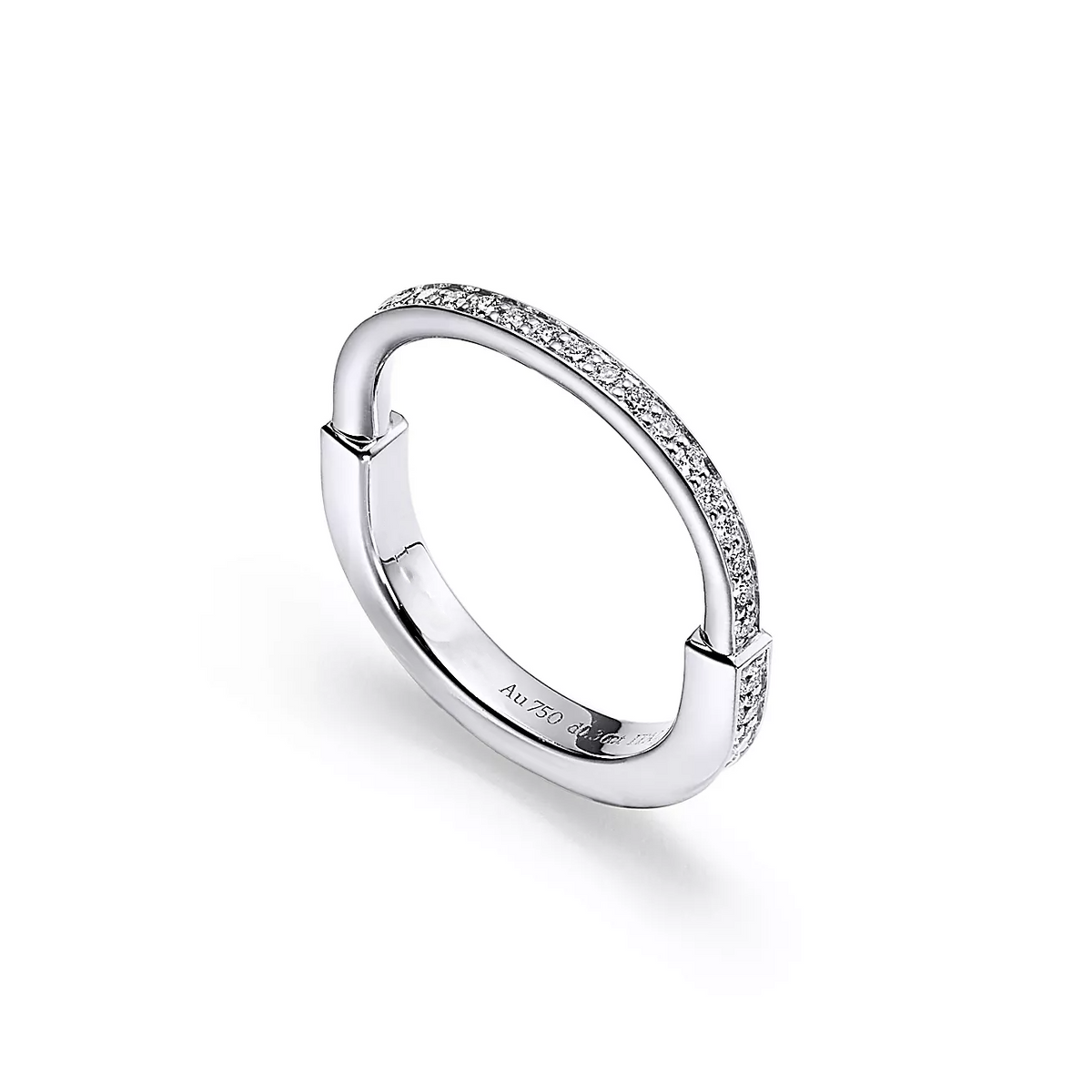 [Lioran]LOCK RING SILVER DIAMOND PAVED