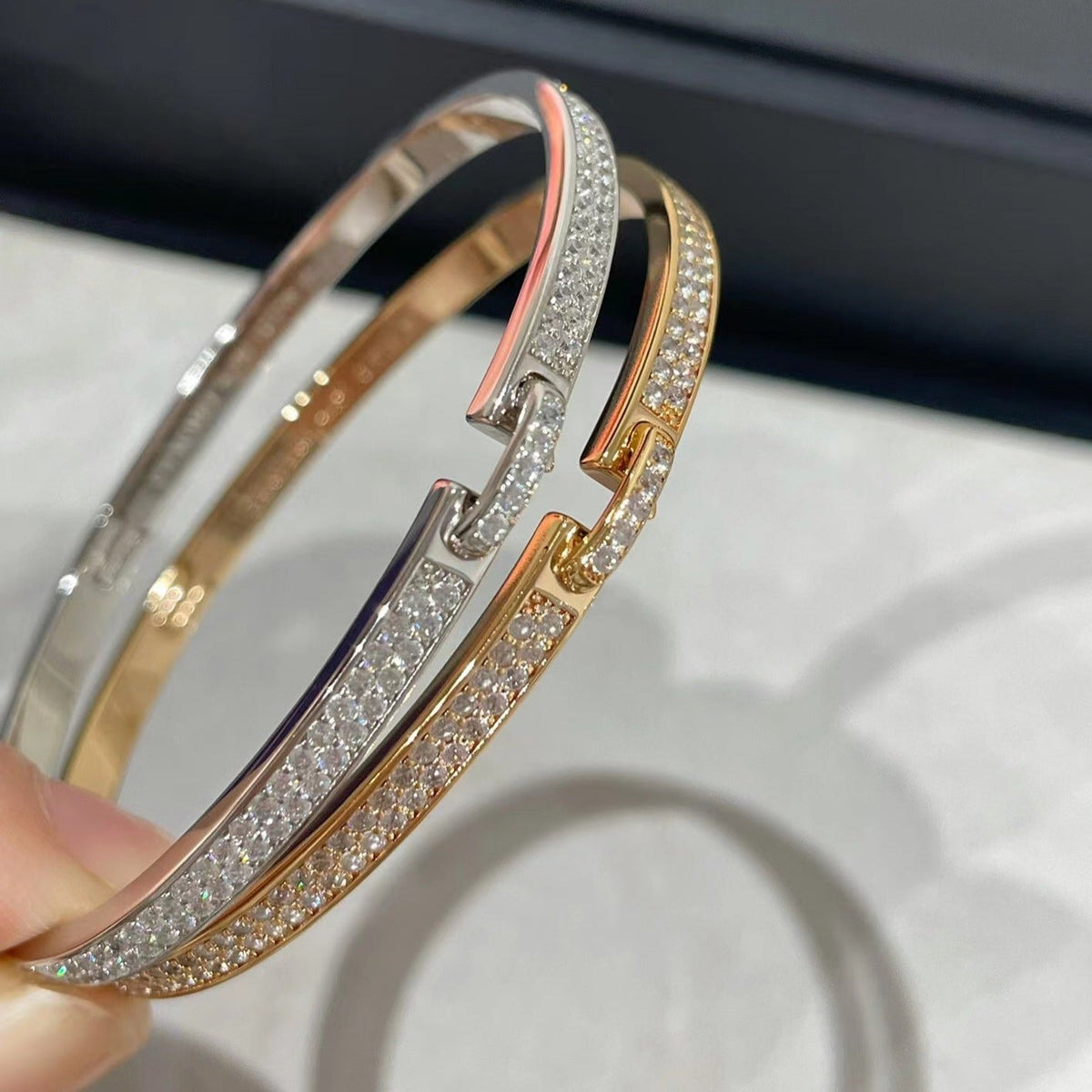 [⭐Lioran]LIENS VIDENCE DIAMOND PAVED BRACELET