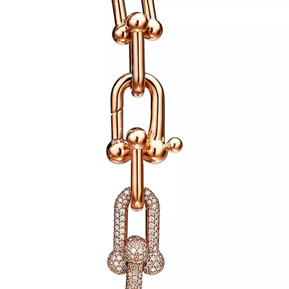 [Lioran]HARDWEAR LARGE LINK PINK GOLD PAVED DIAMOND BRACELET
