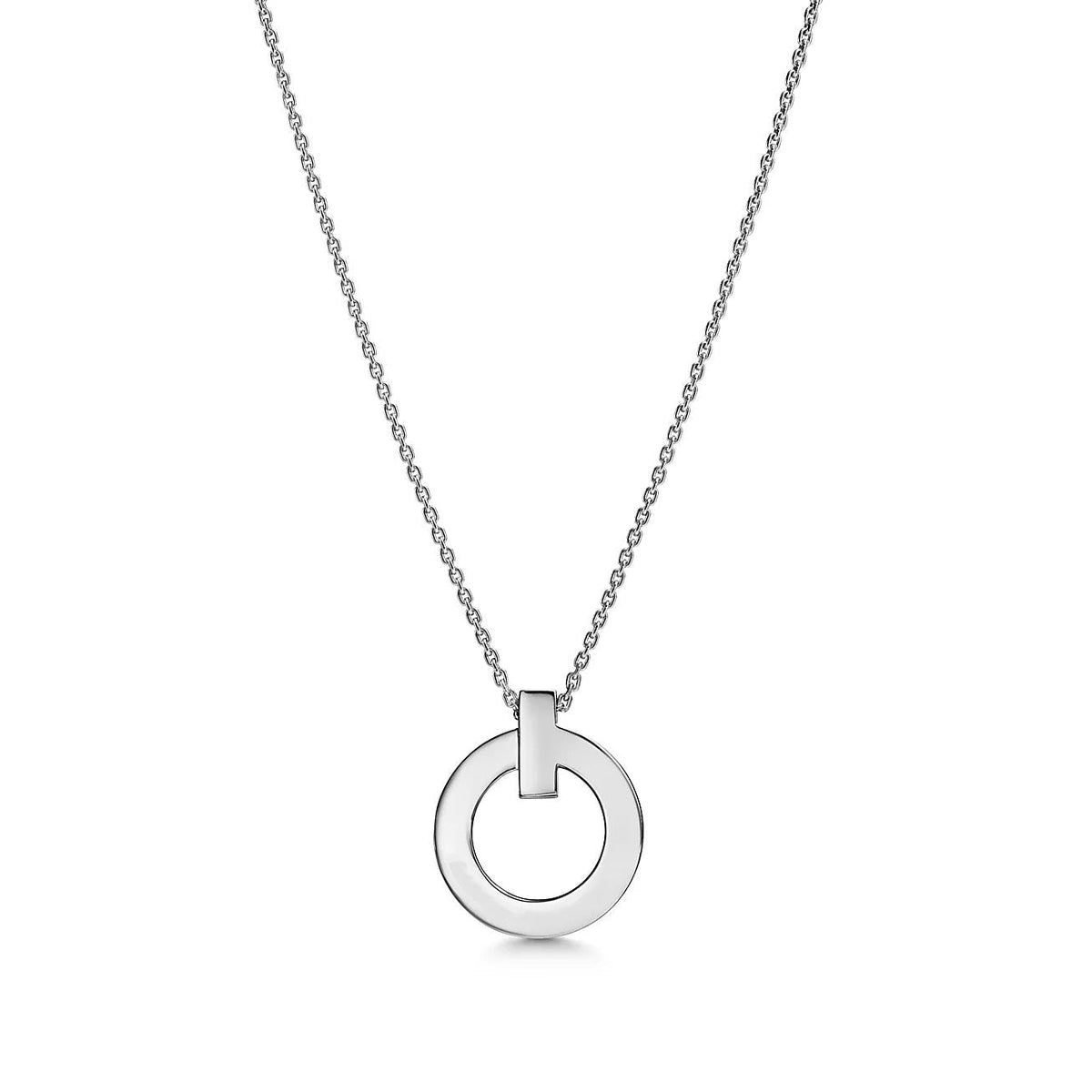 [Lioran]T CIRCLE PENDENT SILVER NECKLACE