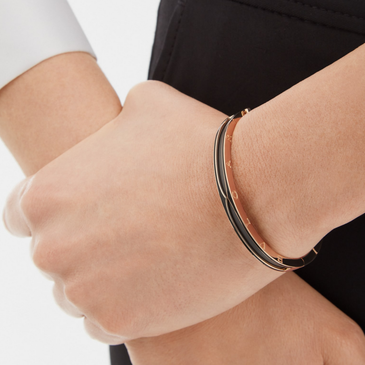 [⭐Lioran]ZERO 1 PINK GOLD WITH MATTE BLACK CERAMIC BRACELET