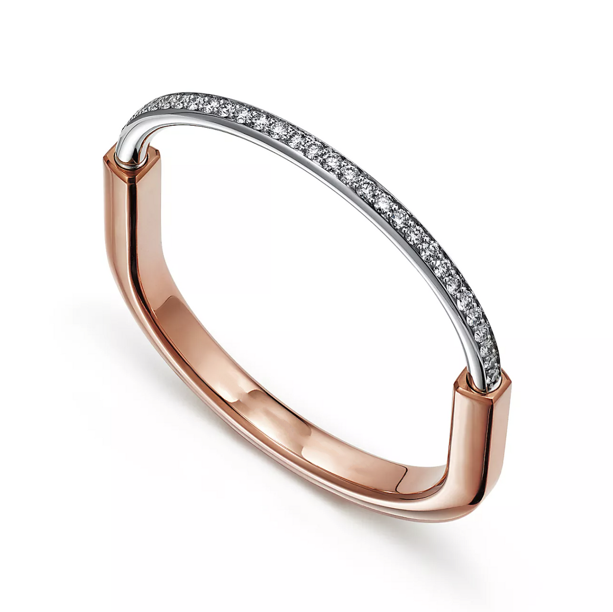 [Lioran]LOCK BRACELET ROSE AND WHITE GOLD DIAMOND