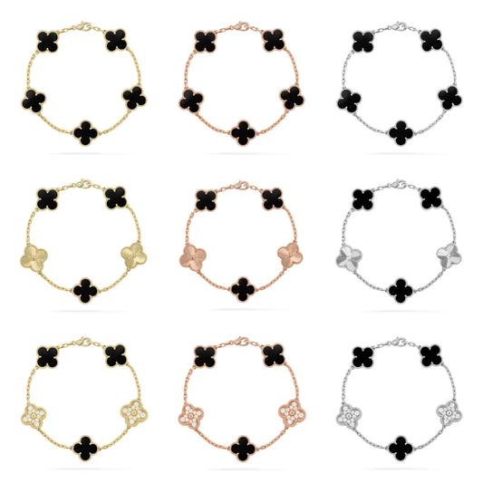 [⭐Lioran] CLOVER 5 MOTIF ONYXS BRACELET COLLECTION