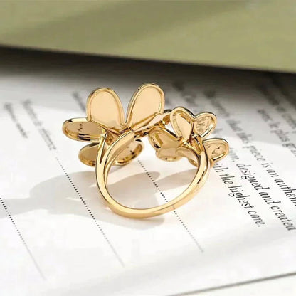 [⭐Lioran]CLOVER COMOS GOLD DIAMOND RING