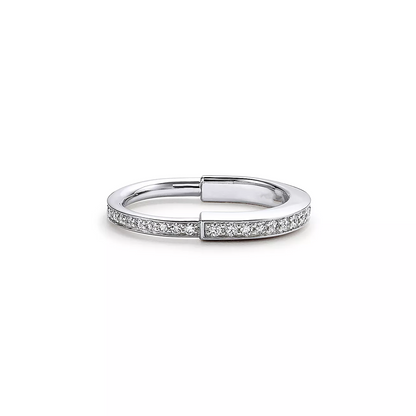 [Lioran]LOCK RING SILVER DIAMOND PAVED
