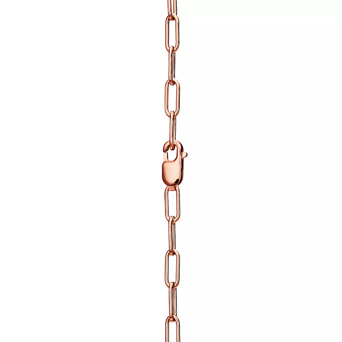 [Lioran]LOCK NECKLACE MEDIUM PENDANT PINK GOLD PAVED DIAMONDS