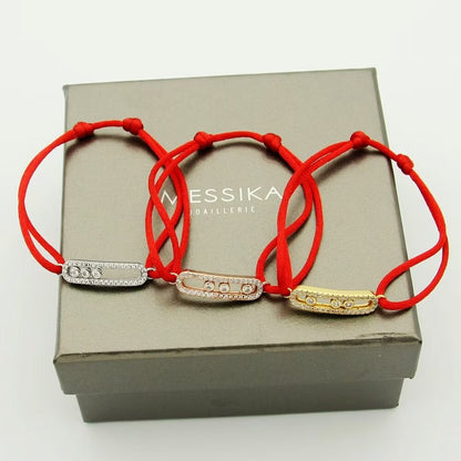 [⭐Lioran]Messika Care(s) pink cord pavé bracelet