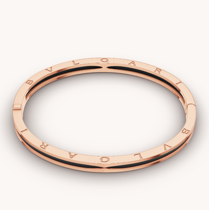 [⭐Lioran]ZERO 1 PINK GOLD WITH BLACK CERAMIC BRACELET