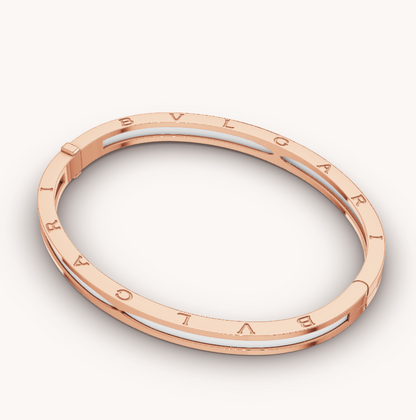 [⭐Lioran]ZERO 1 PINK GOLD WITH WHITE CERAMIC BRACELET