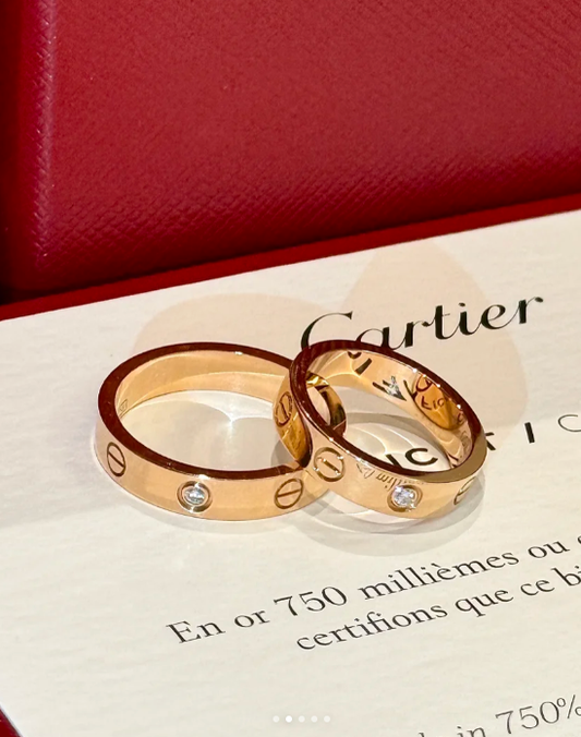 [⭐Lioran]LOVE RING 4MM 1 DIAMOND