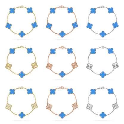 [⭐Lioran] CLOVER 5 MOTIF BLUE AGATE BRACELET COLLECTION