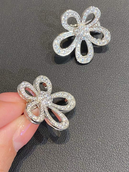 [⭐Lioran]FLOWERLACE EARRINGS FULL DIAMONDS