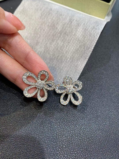 [⭐Lioran]FLOWERLACE EARRINGS FULL DIAMONDS