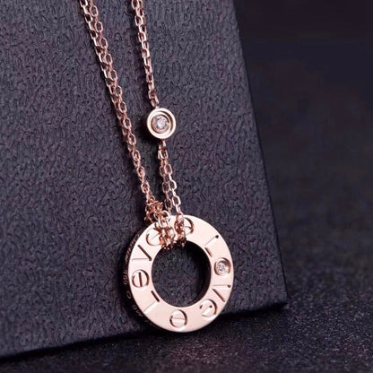 [⭐Lioran]LOVE NECKLACE 16MM 2 DIAMONDS