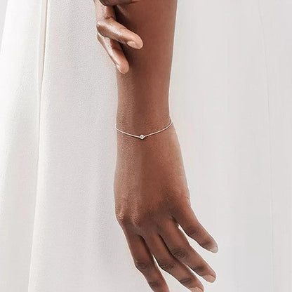 [Lioran]DIAMOND STERLING SILVER AQUAMARINE BUBBLE BRACELET