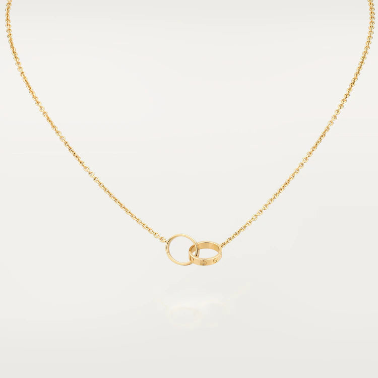 [⭐Lioran]LOVE NECKLACE DOUBLE RING GOLD