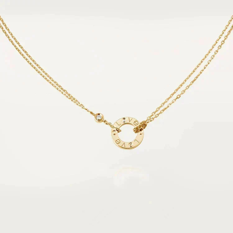 [⭐Lioran]LOVE NECKLACE 16MM 2 DIAMONDS
