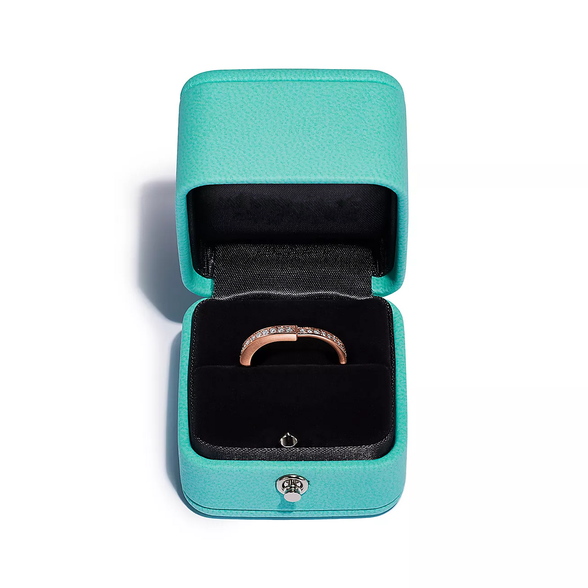 [Lioran]LOCK RING PINK GOLD DIAMOND PAVED