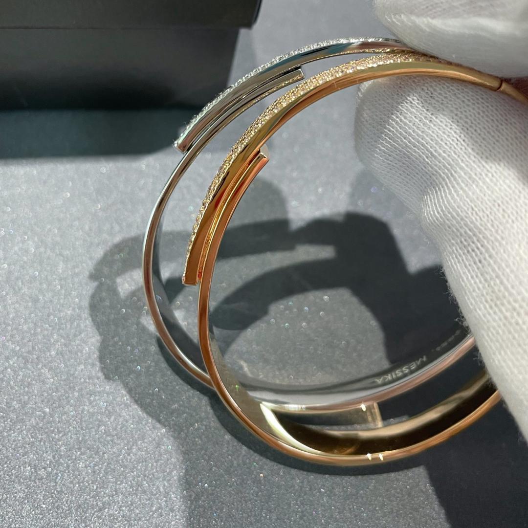 [⭐Lioran]Move Noa Rose Gold Pavé Diamond Bangle Bracelet