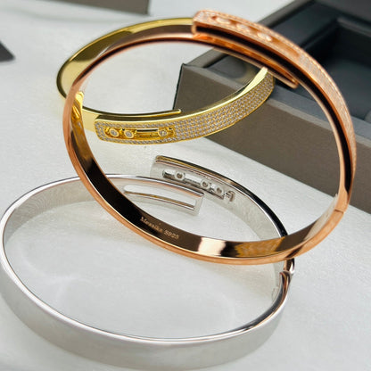 [⭐Lioran]Move Noa Rose Gold Pavé Diamond Bangle Bracelet