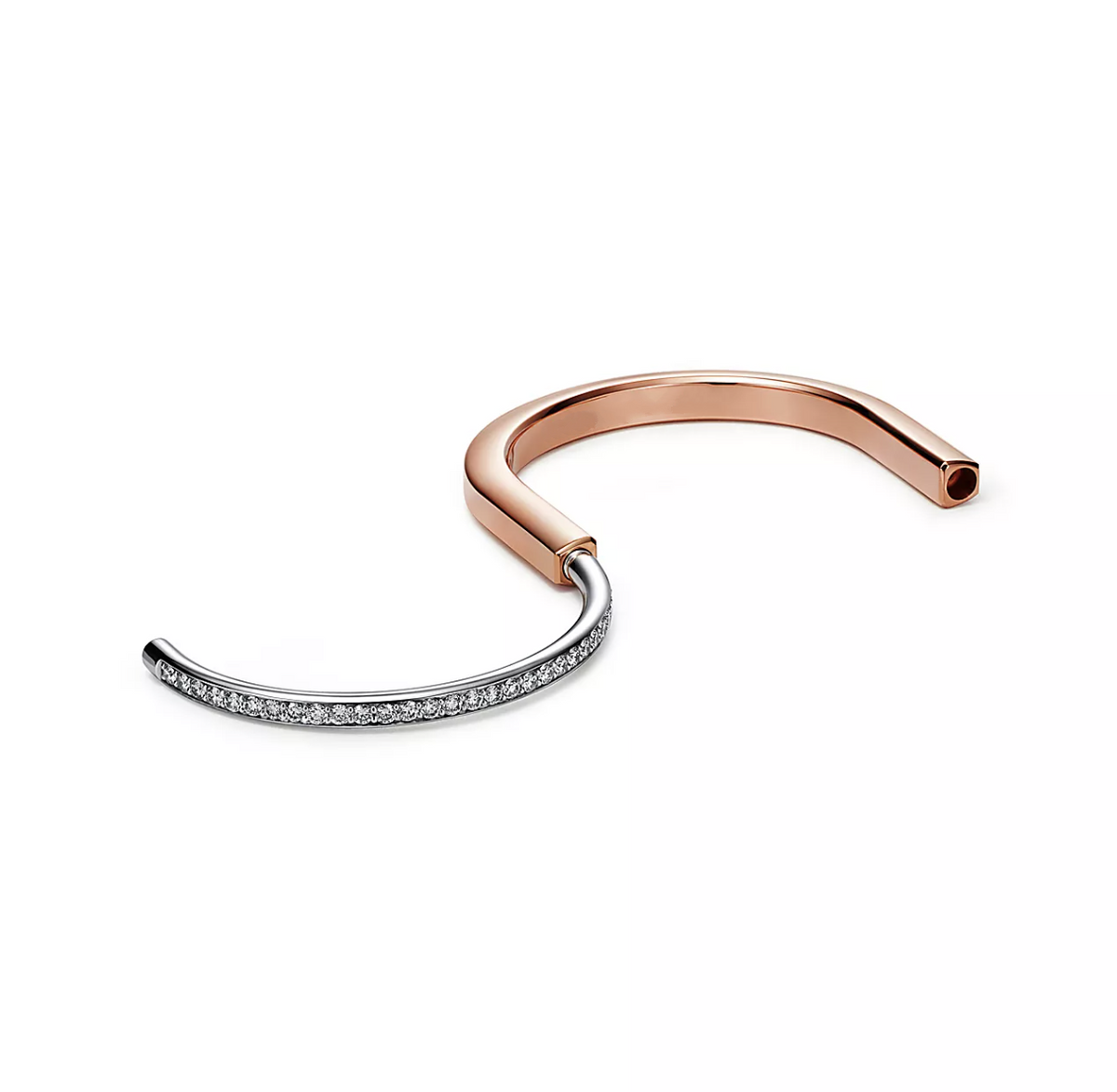 [Lioran]LOCK BRACELET ROSE AND WHITE GOLD DIAMOND