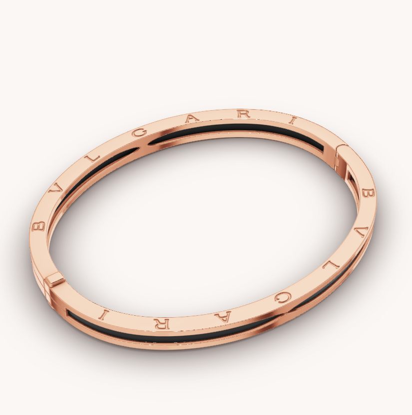 [⭐Lioran]ZERO 1 PINK GOLD WITH BLACK CERAMIC BRACELET
