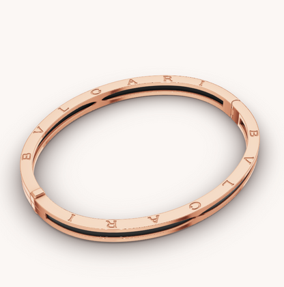 [⭐Lioran]ZERO 1 PINK GOLD WITH BLACK CERAMIC BRACELET
