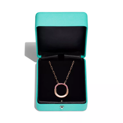 [Lioran]LOCK MEDIUM PENDANT PINK DIAMOND PINK GOLD NECKLACE