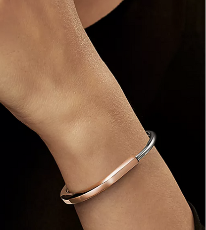 [Lioran]LOCK BRACELET ROSE AND WHITE GOLD