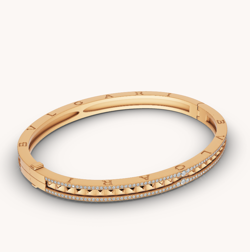 [⭐Lioran]ZERO 1 SPIRAL AND PAVED DIAMOND GOLD BRACELET