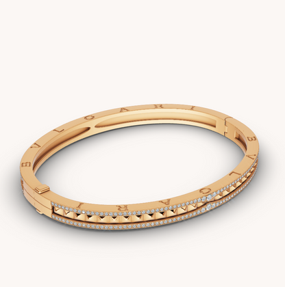 [⭐Lioran]ZERO 1 SPIRAL AND PAVED DIAMOND GOLD BRACELET