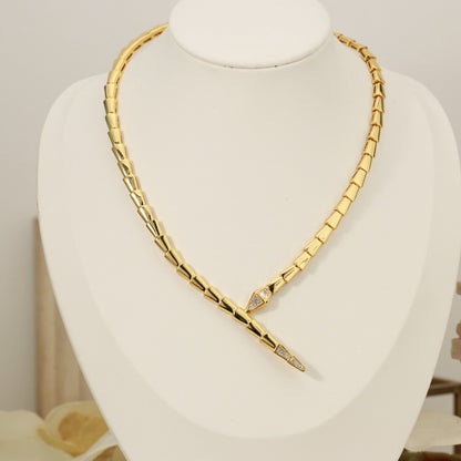 [⭐Lioran]NEW！SERPENT DIAMOND AT BOTH ENDS NECKLACE